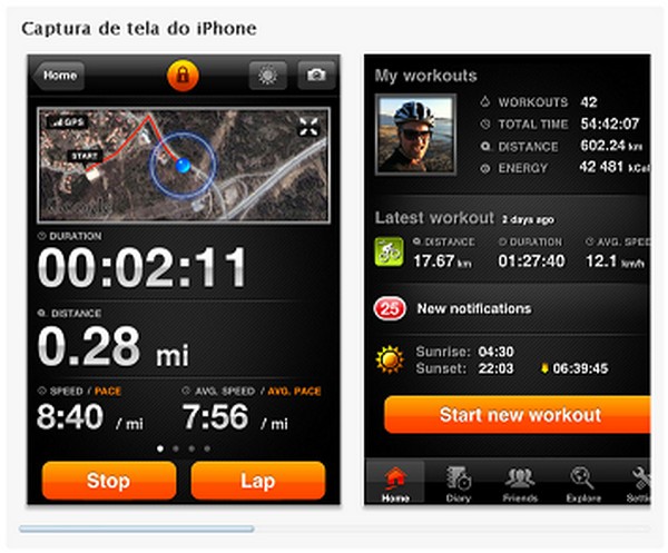 Aplicativo Sports Tracker